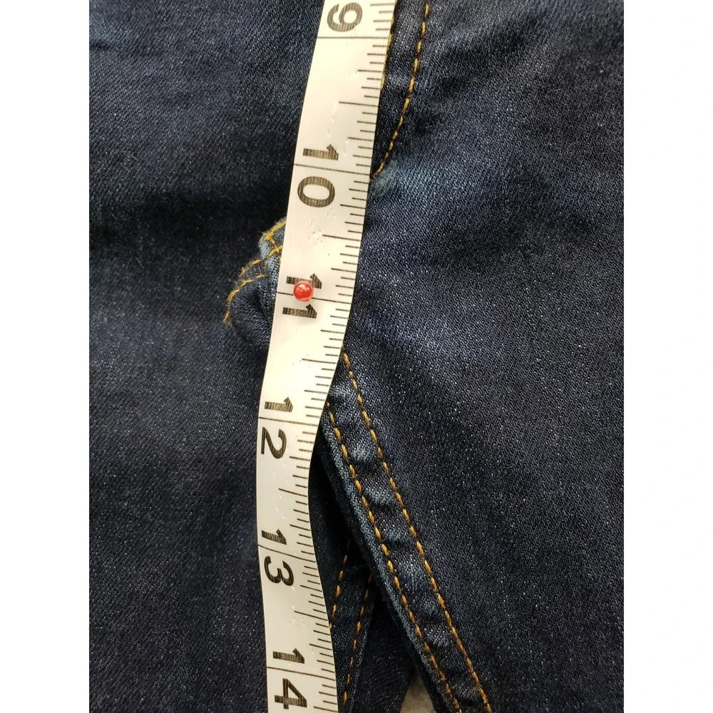Levis Men Denim Jeans 32 Blue Logo Button 5 Pockets Mid Rise Stretched Outdoor